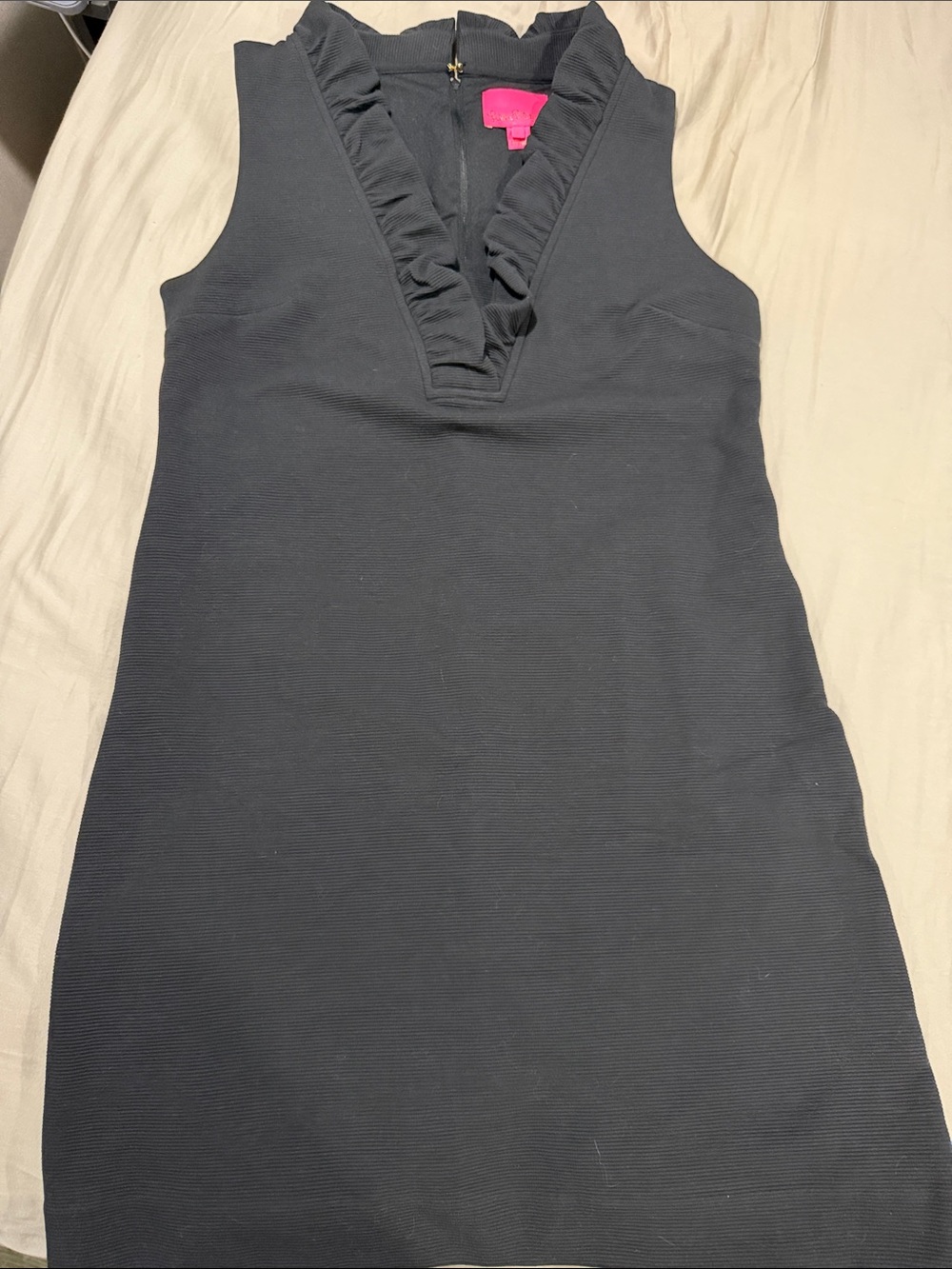 Lilly Pulitzer Black Ruffle V-Neck Sleeveless Dress